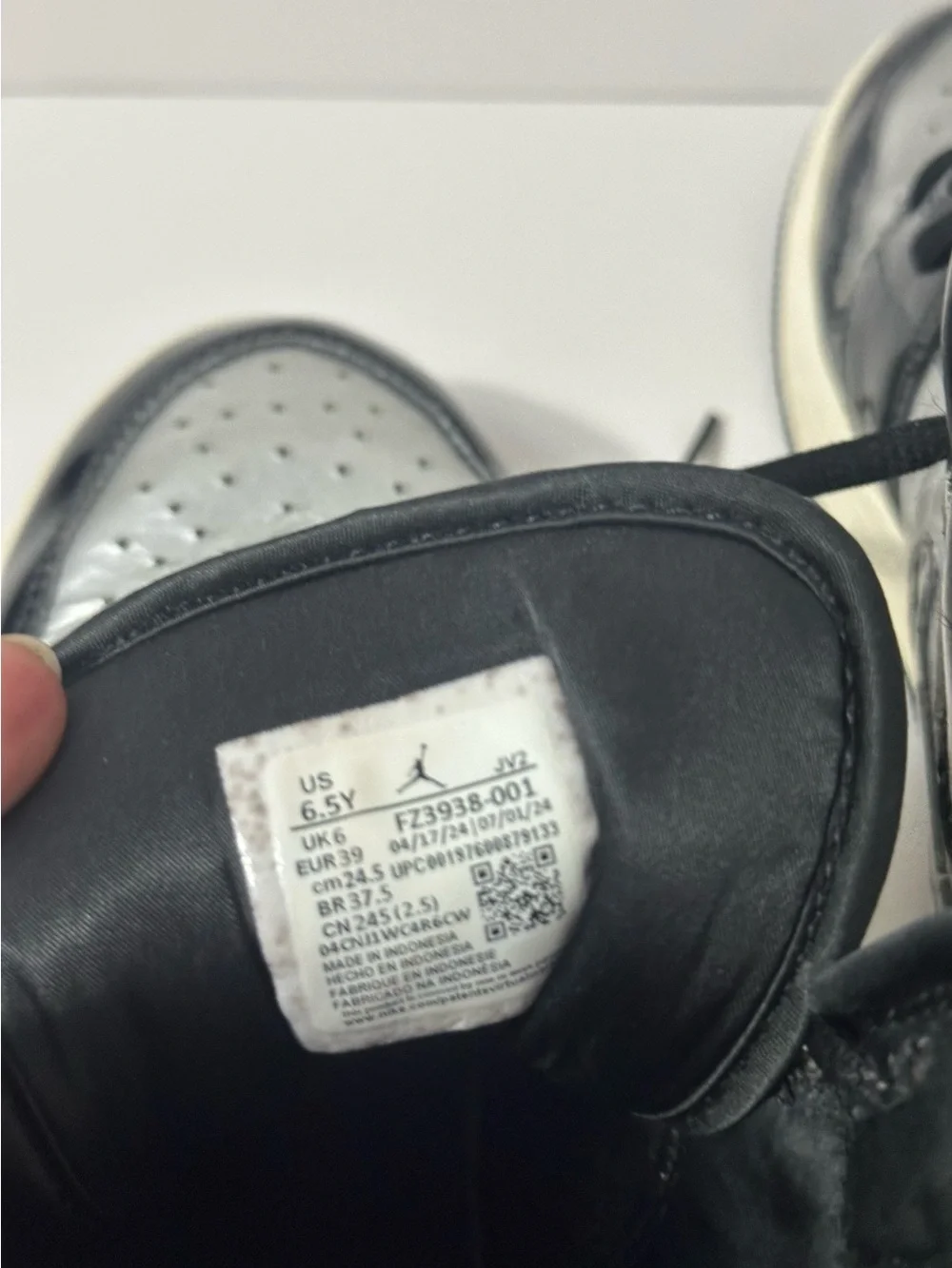 Jordan Kids' Black and Silver High-Top Sneakers with Gold Jumpman